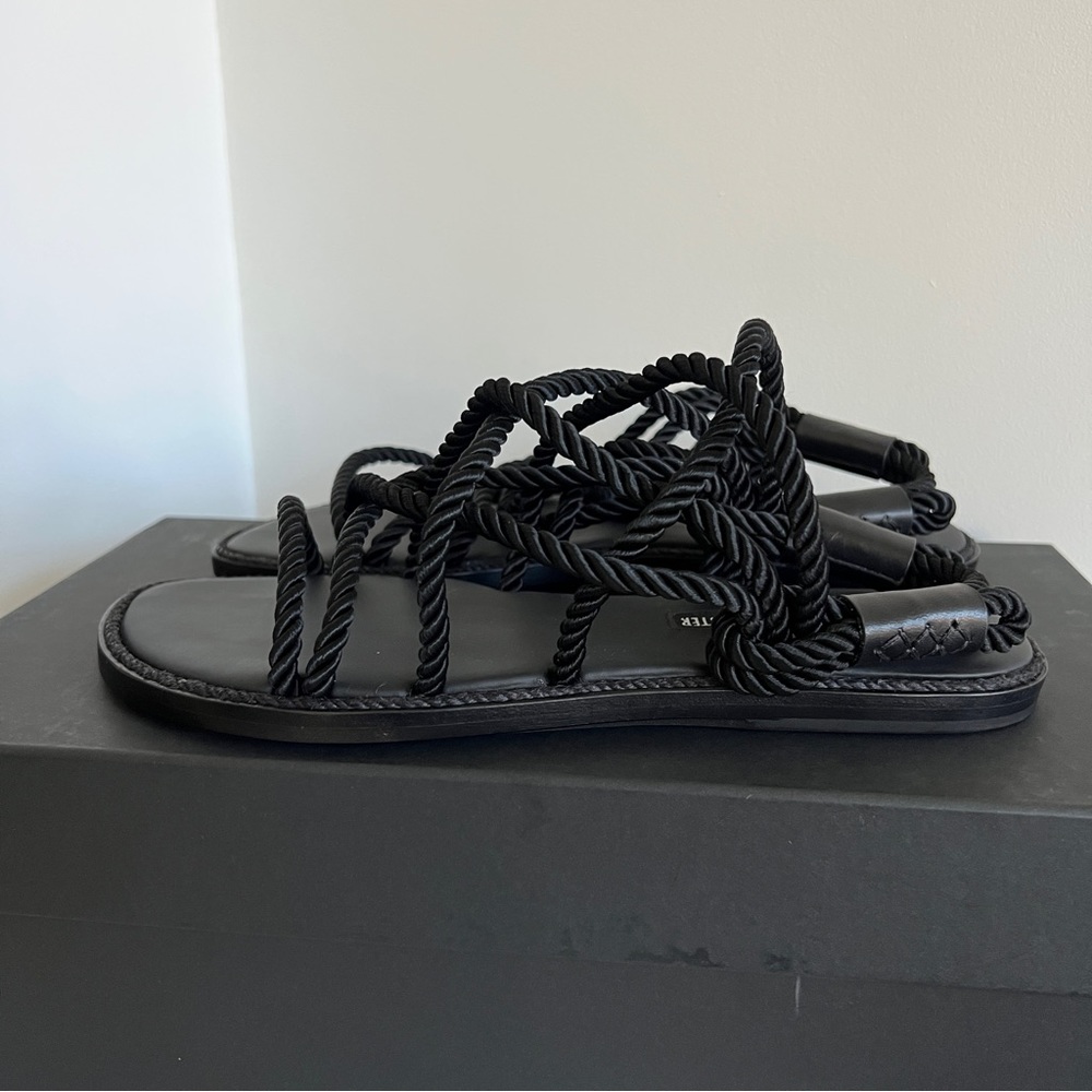 Ann Demeulemeester black tucson nero cord leather woven sandals